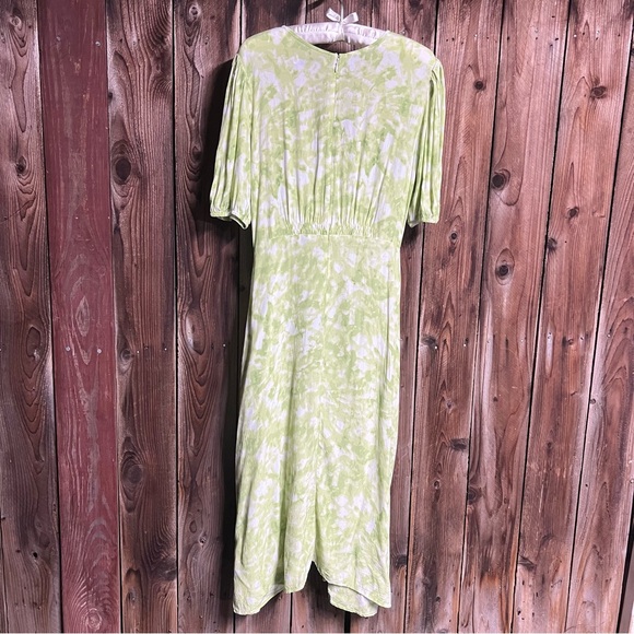 Faithfull The Brand Vittoria Mini Dress Roos Tie Dye Lime Puff Slv Sz 8 - Picture 10 of 17
